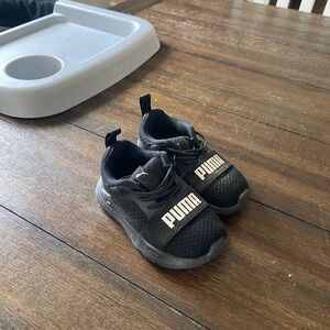 PUMA Kids Black and White Sneakers